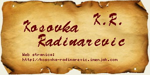 Kosovka Radinarević vizit kartica